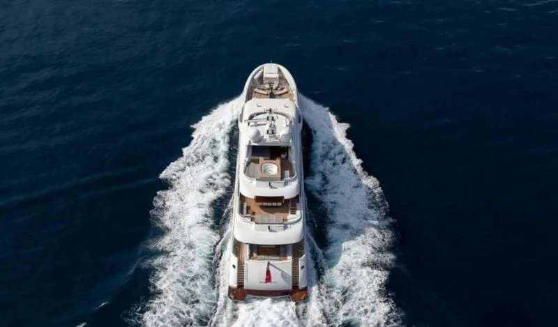 a ship in the water aboard PEARL Yacht for Sale