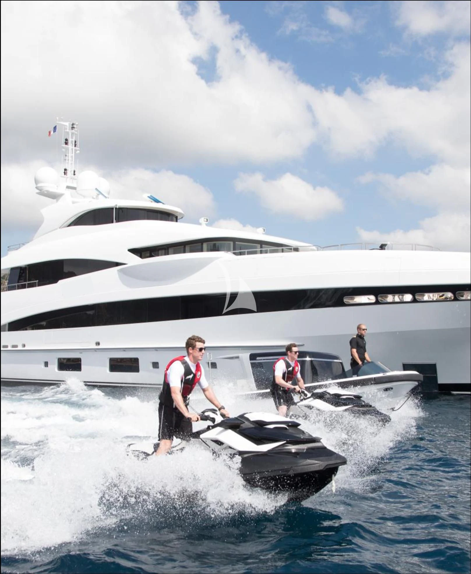 a group of people on a boat aboard PEARL Yacht for Sale