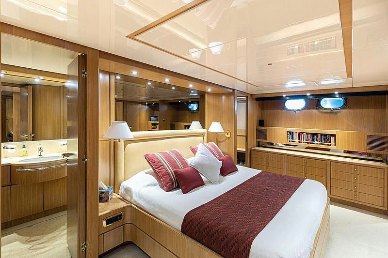 a bed in a room aboard GAVEAU Yacht for Sale