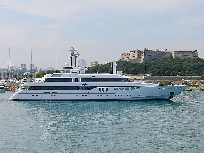 a boat in the water aboard MYLIN IV Yacht for Sale