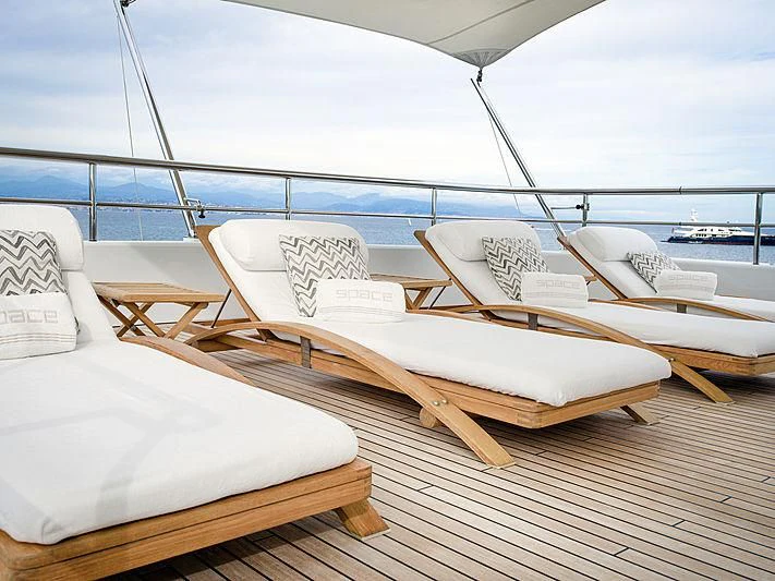 a boat on a deck aboard SPORT Yacht for Sale