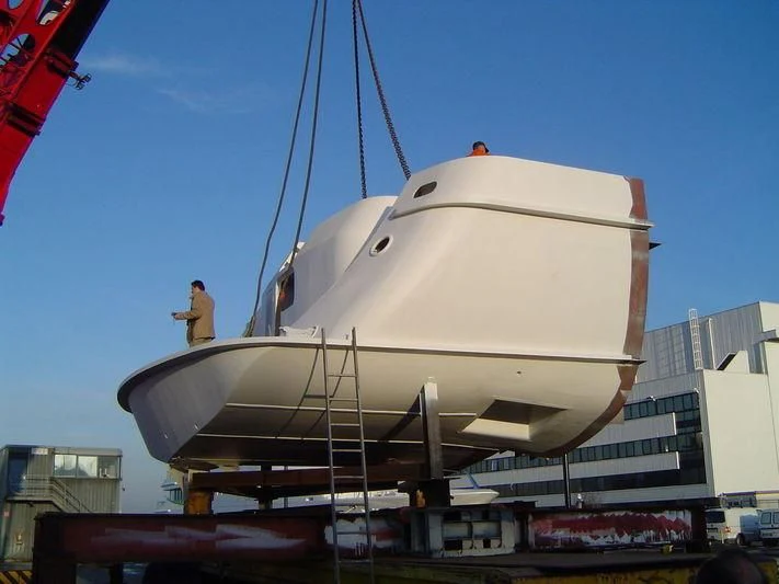 a person standing on a boat aboard RIO RITA Yacht for Sale