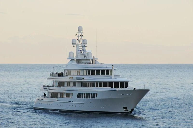 a boat in the water aboard UTOPIA Yacht for Sale