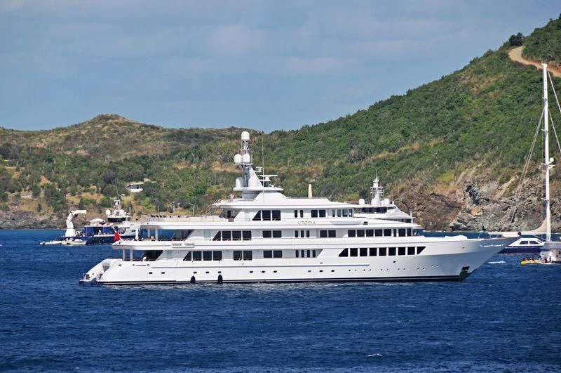 a boat in the water aboard UTOPIA Yacht for Sale