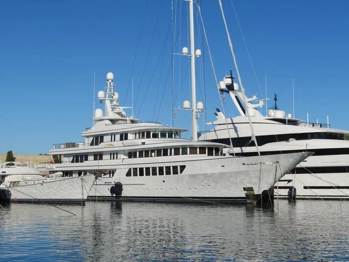 a large white yacht aboard UTOPIA Yacht for Sale
