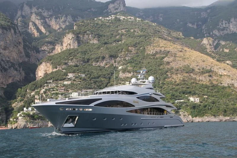 a yacht on the water aboard ANASTASIA K Yacht for Sale