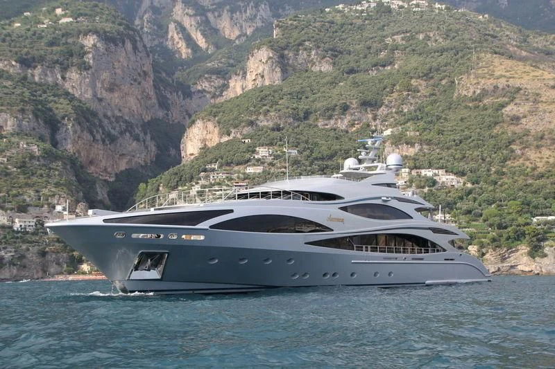 a yacht on the water aboard ANASTASIA K Yacht for Sale