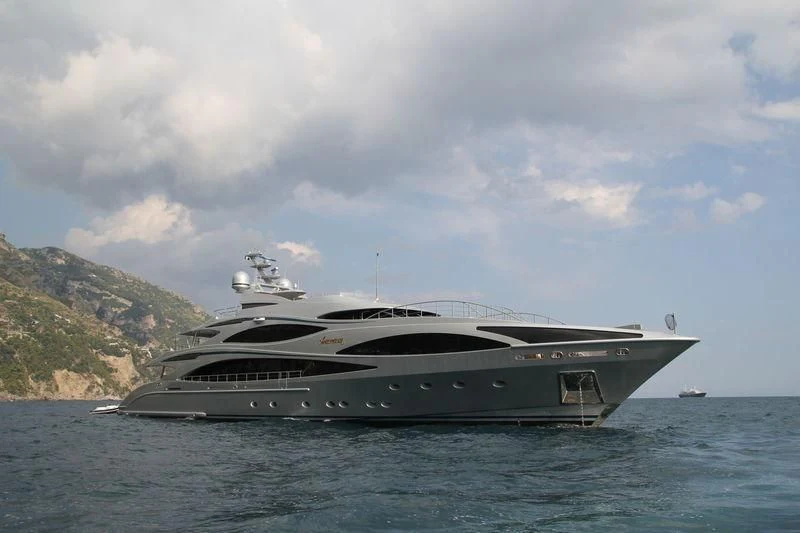 a yacht on the water aboard ANASTASIA K Yacht for Sale