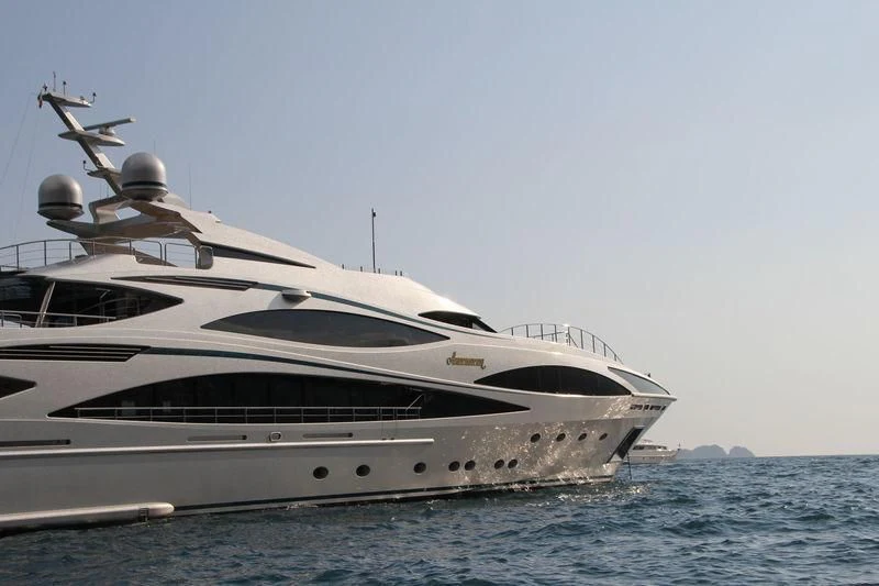 a yacht on the water aboard ANASTASIA K Yacht for Sale