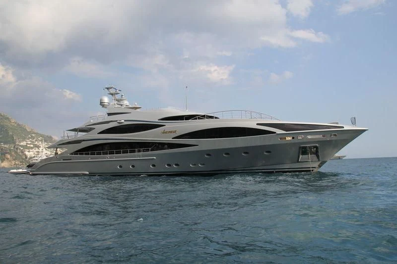 a large cruise ship in the water aboard ANASTASIA K Yacht for Sale