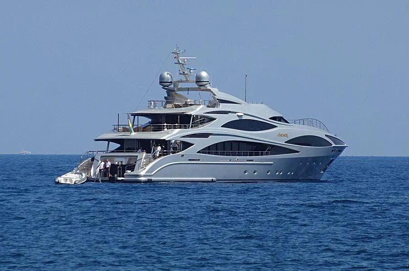 a large white yacht in the water aboard ANASTASIA K Yacht for Sale