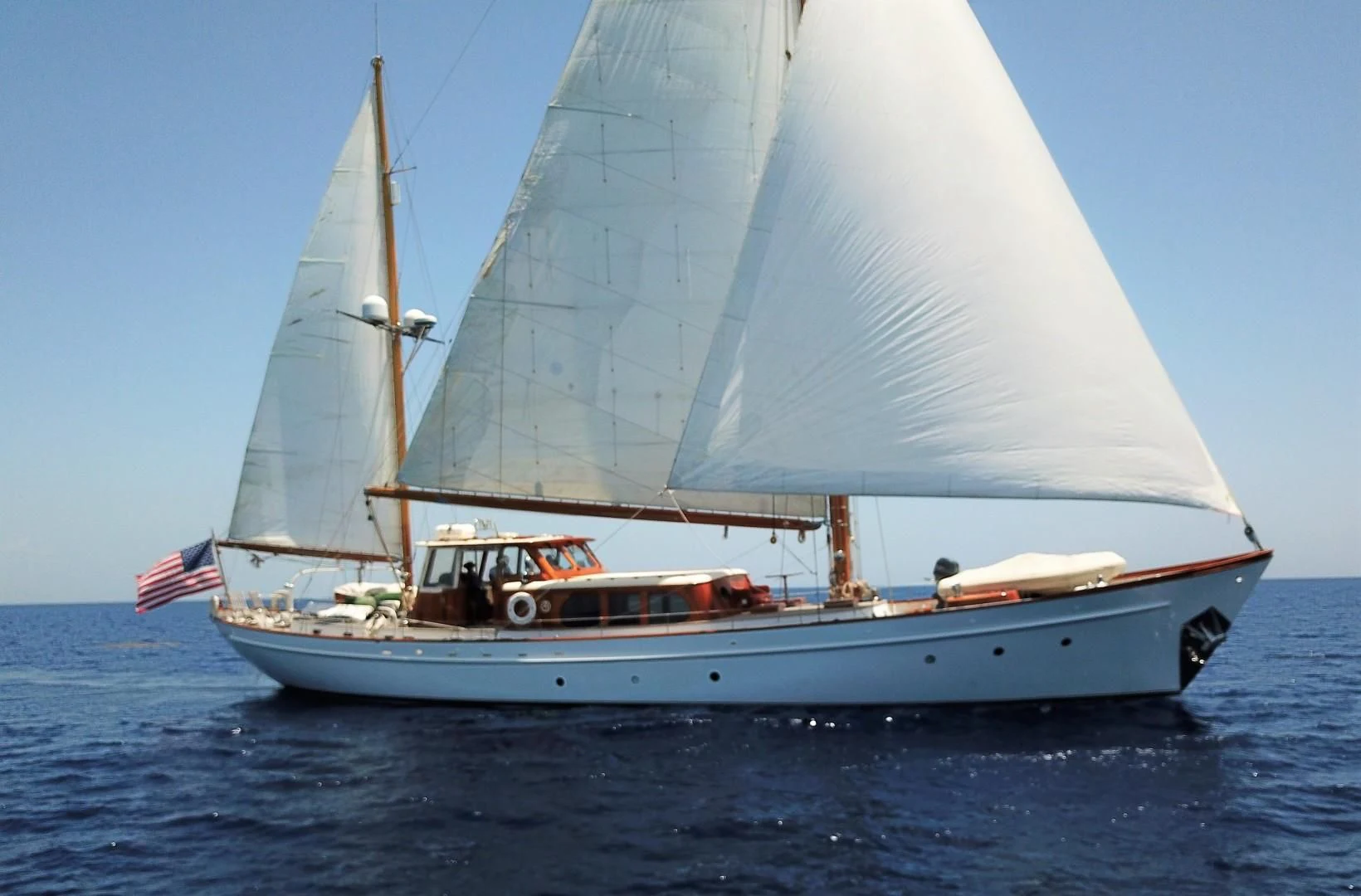 a large white boat on the water aboard SEA DIAMOND Yacht for Sale