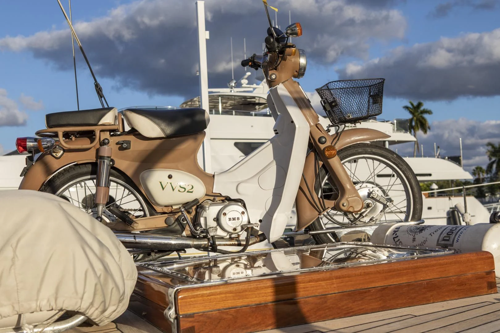 a person in a costume on a motorcycle aboard SEA DIAMOND Yacht for Sale