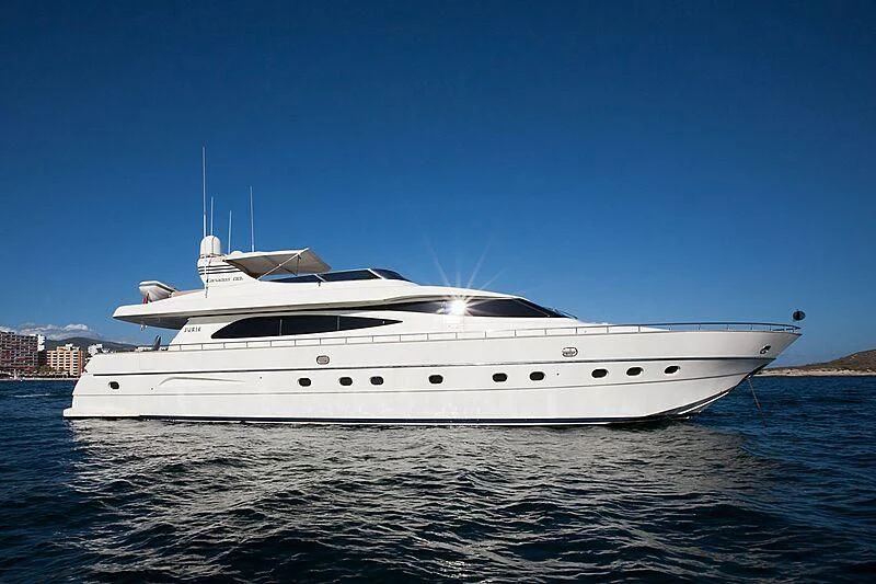 a white yacht in the water aboard DAYPA Yacht for Sale