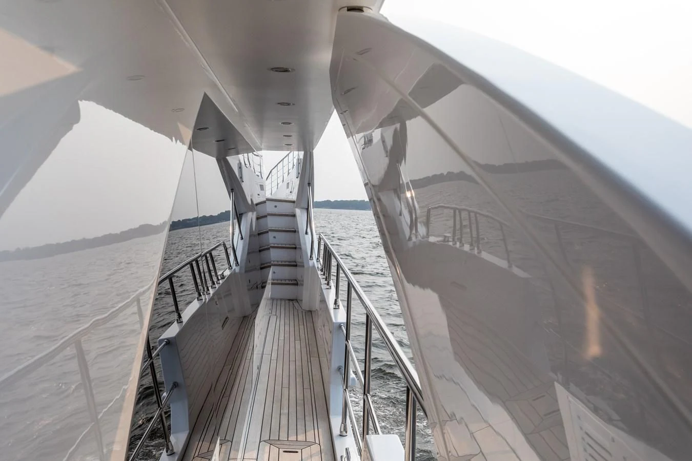 a long wooden bridge aboard CAPTAIN MORGAN II Yacht for Sale