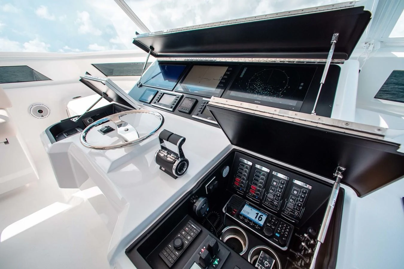the inside of a car aboard NEW VIKING 82 COCKPIT MOTOR YACHT Yacht for Sale