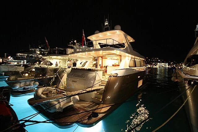 a large boat in the water aboard ORION Yacht for Sale