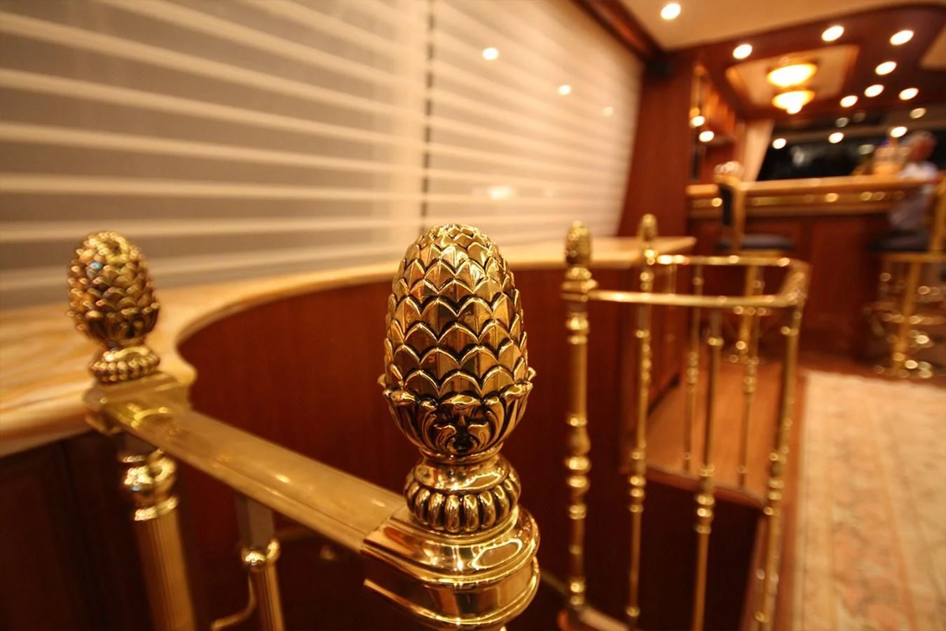 a chandelier from a ceiling aboard ORION Yacht for Sale