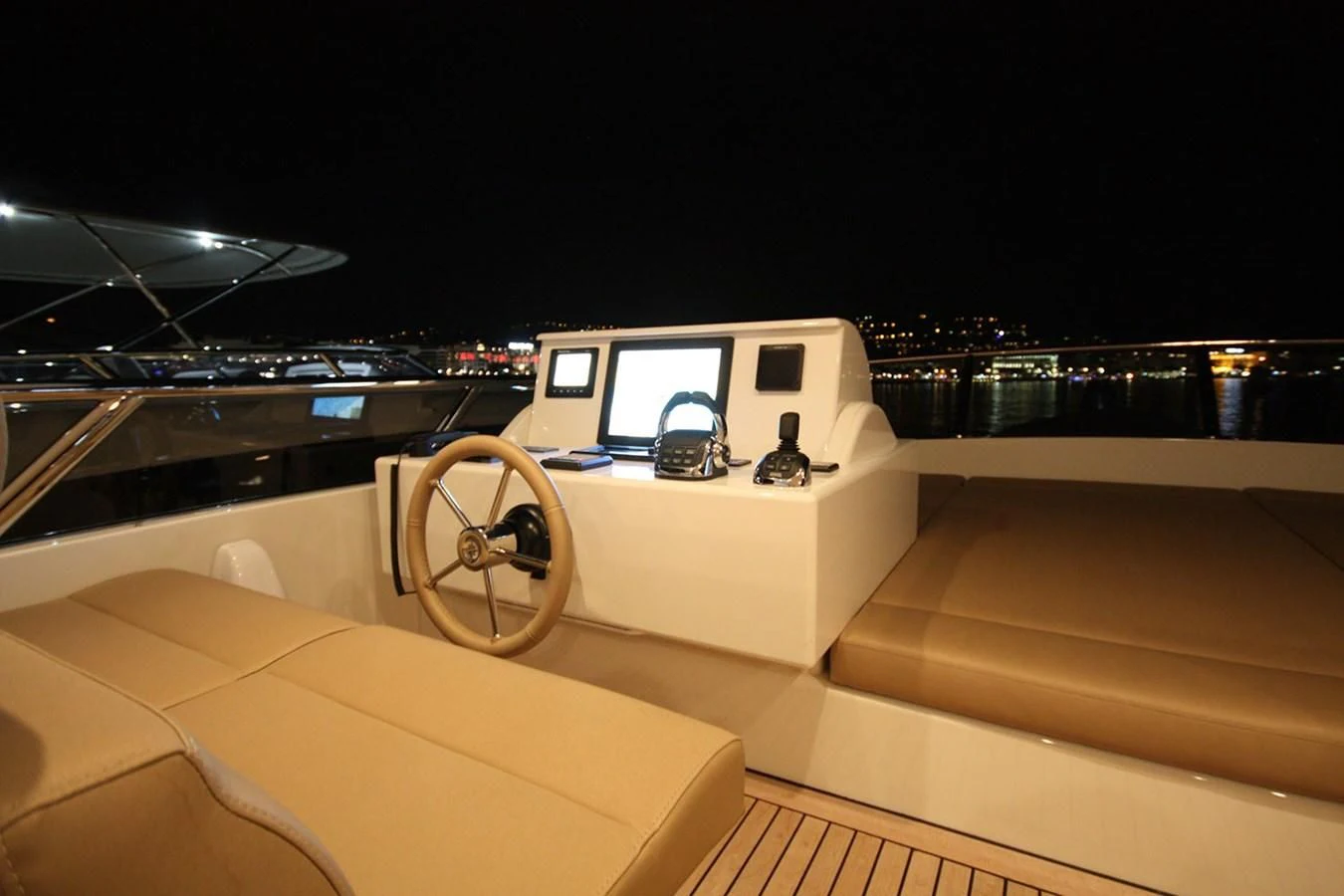 a room with a desk and a laptop on it aboard ORION Yacht for Sale