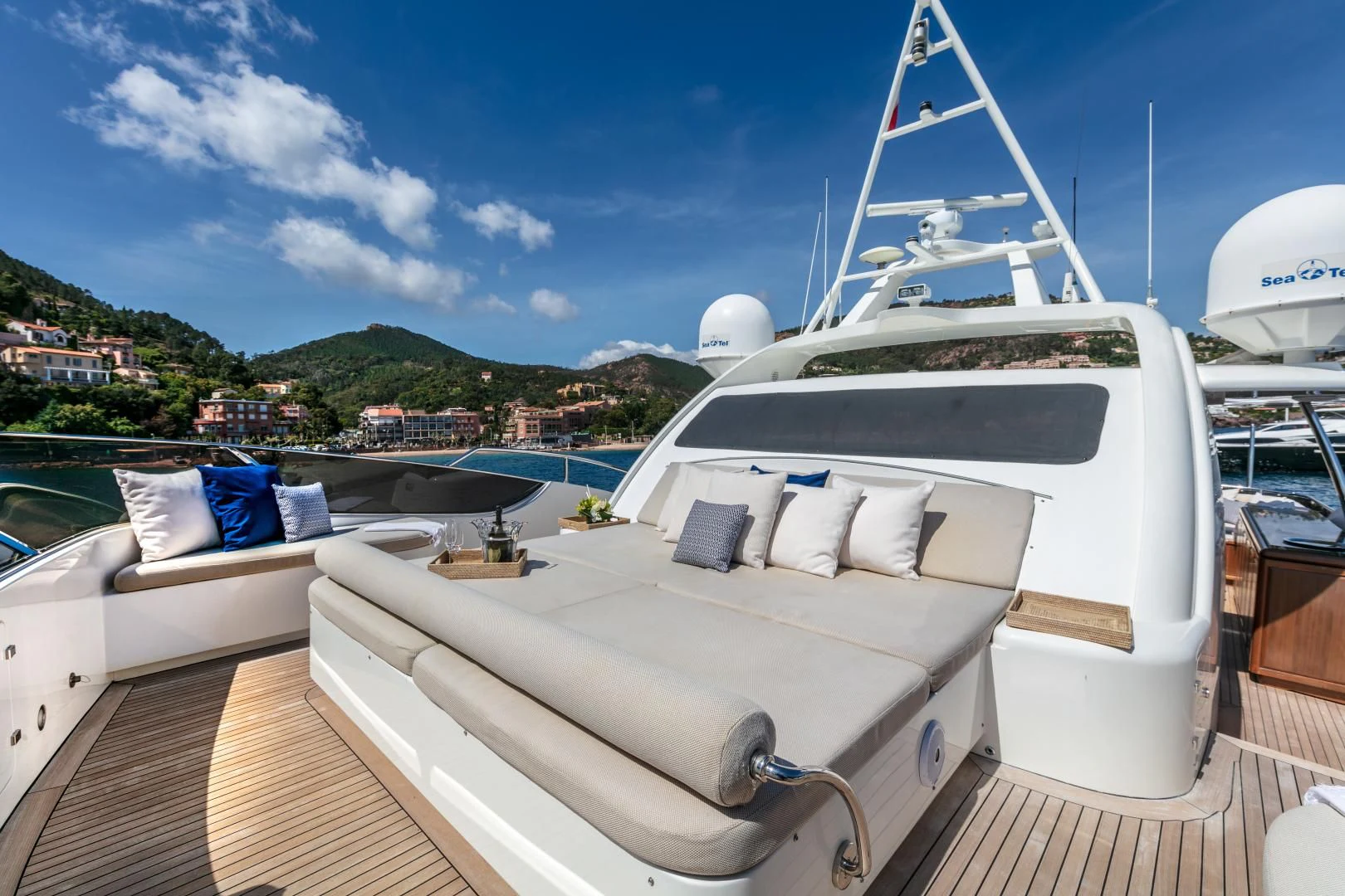 a boat on a deck aboard FARFALLINA Yacht for Sale