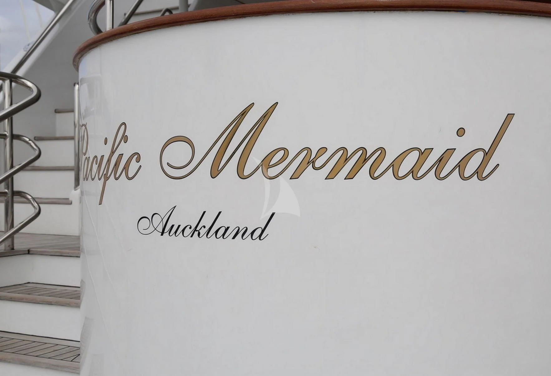 logo aboard PACIFIC MERMAID Yacht for Sale