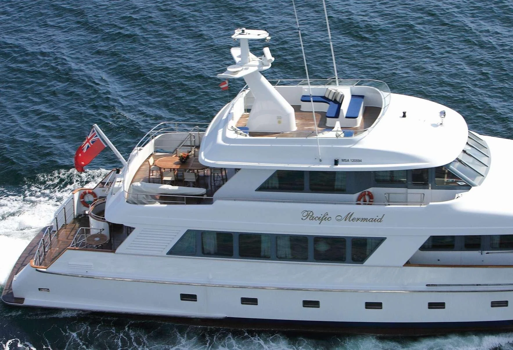 a boat on the water aboard PACIFIC MERMAID Yacht for Sale