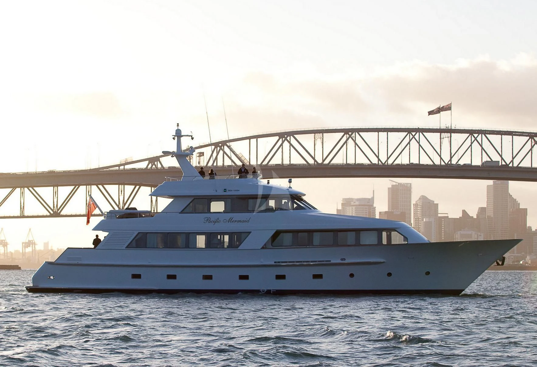 a boat on the water aboard PACIFIC MERMAID Yacht for Sale