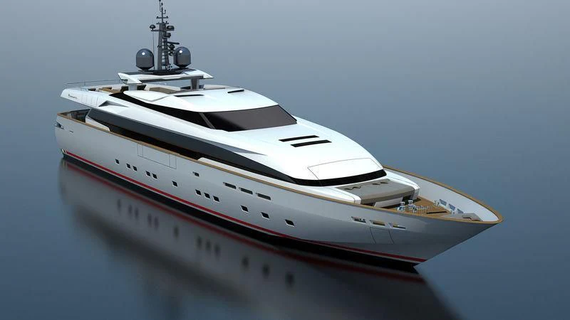 a white and black yacht aboard RUSH Yacht for Sale