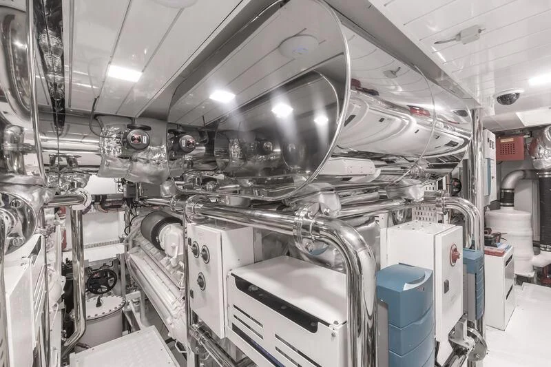 a large room with machinery aboard RUSH Yacht for Sale