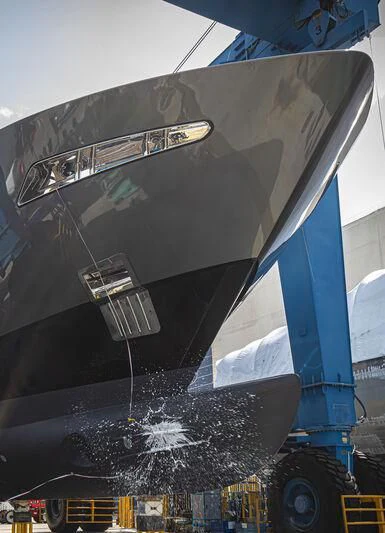 a large airplane with a large wing aboard RUSH Yacht for Sale