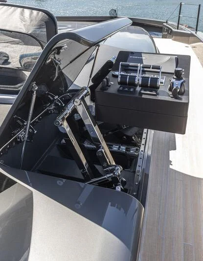the inside of a car aboard RUSH Yacht for Sale