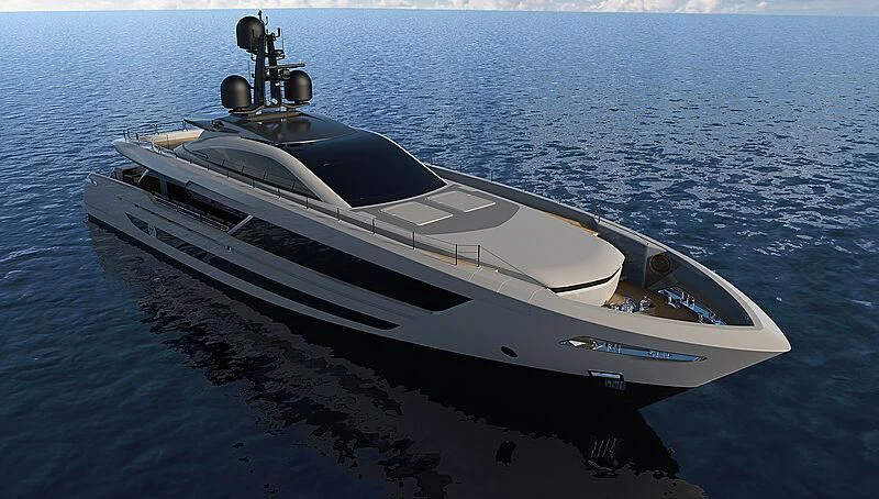 a white yacht on the water aboard RUSH Yacht for Sale