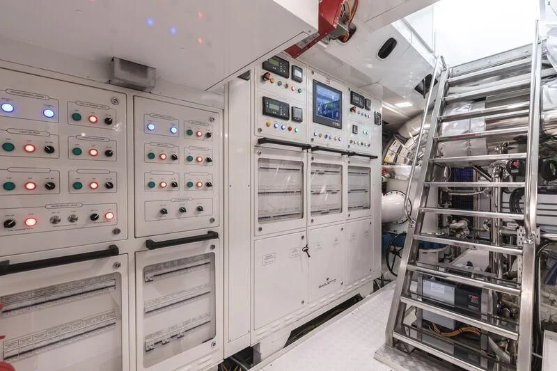 a room with several machines aboard RUSH Yacht for Sale