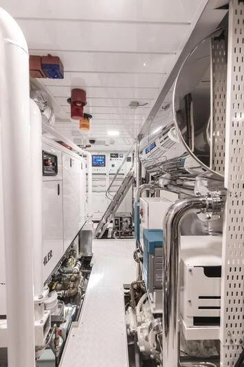 a large white machine in a room aboard RUSH Yacht for Sale