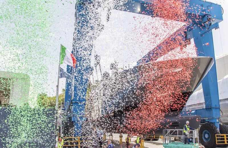 a truck with a large mural aboard RUSH Yacht for Sale