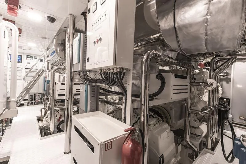 a close-up of a machine aboard RUSH Yacht for Sale