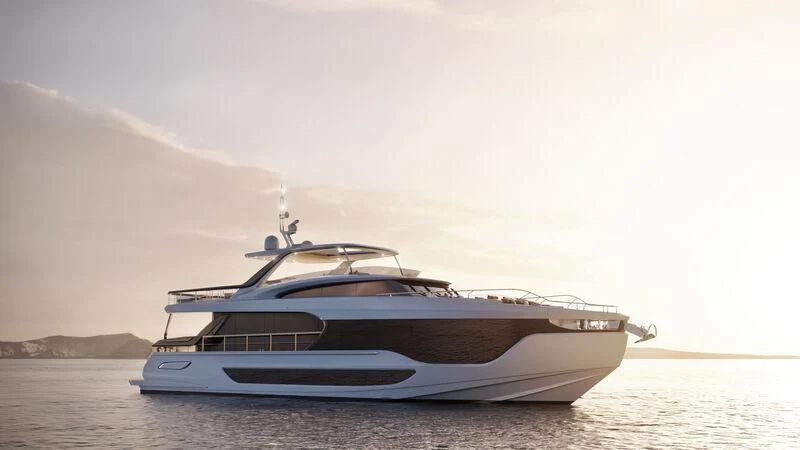 a boat on the water aboard AZIMUT GRANDE 27/66 Yacht for Sale