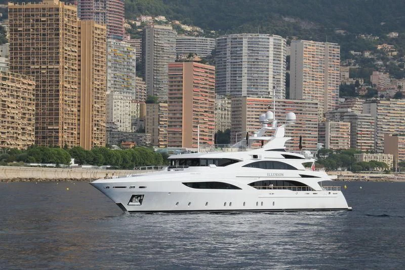 a boat in the water aboard WILD ORCHID I Yacht for Sale