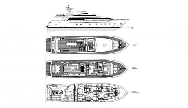 diagram, engineering drawing aboard DANDY SIX Yacht for Sale