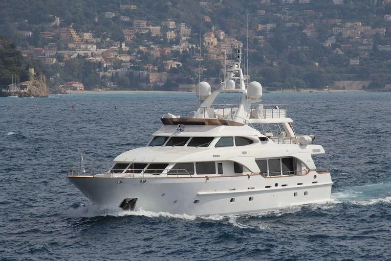 a boat on the water aboard SALUTE Yacht for Sale