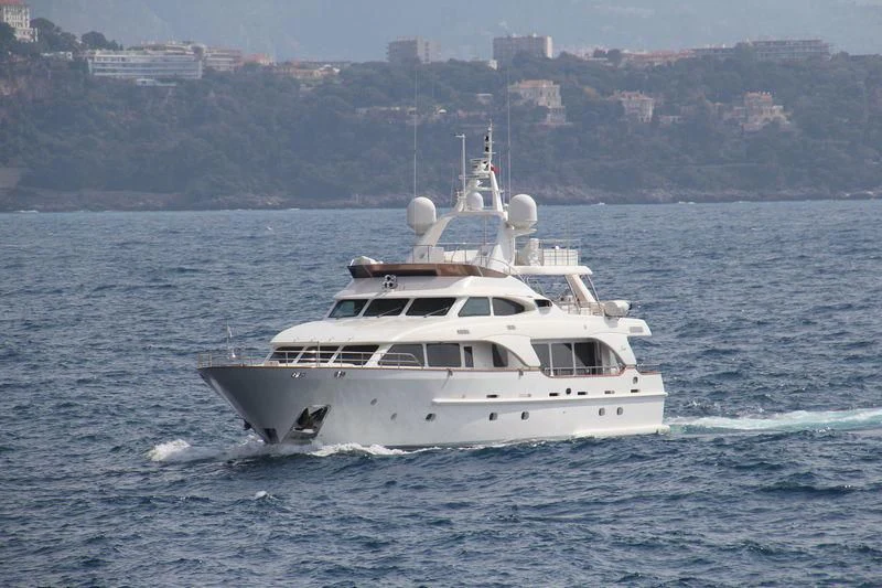 a boat on the water aboard SALUTE Yacht for Sale