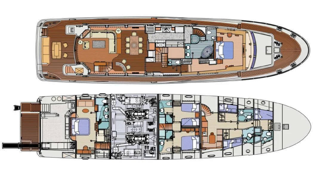 a computer motherboard with a blue and white design aboard SALUTE Yacht for Sale