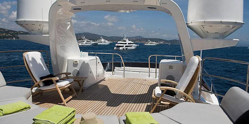 a boat on the water aboard SALUTE Yacht for Sale