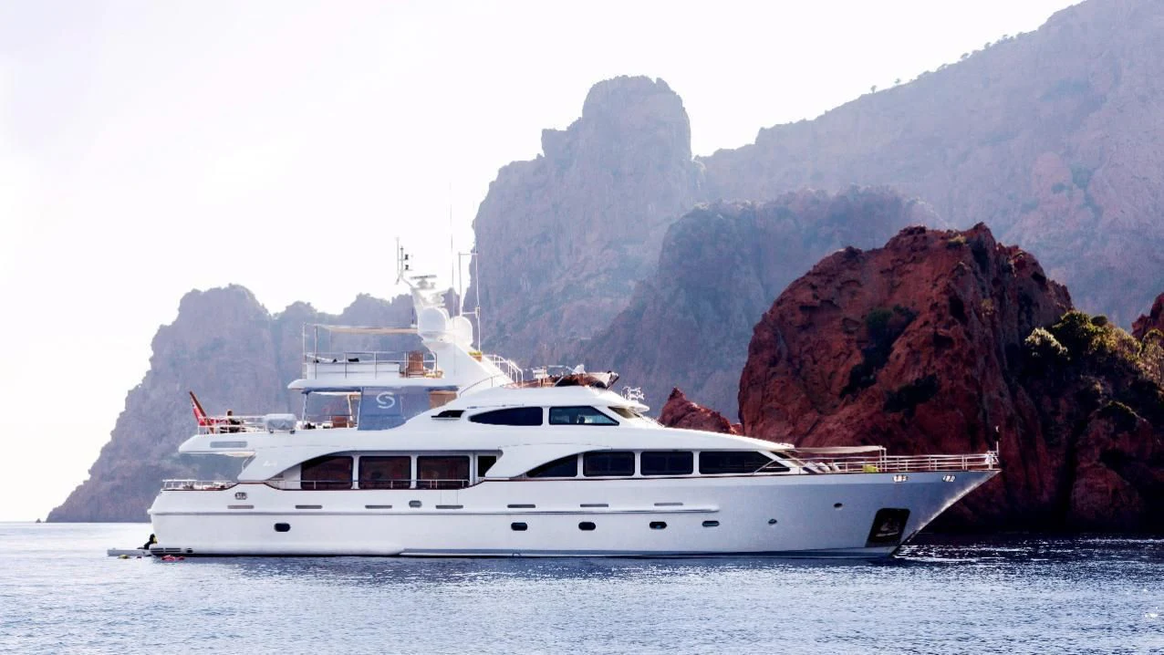 a boat on the water aboard SALUTE Yacht for Sale