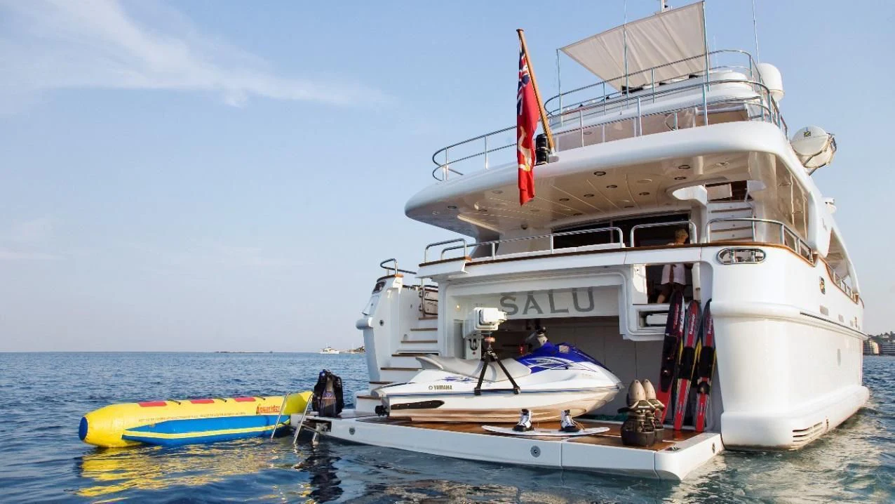 a boat on the water aboard SALUTE Yacht for Sale