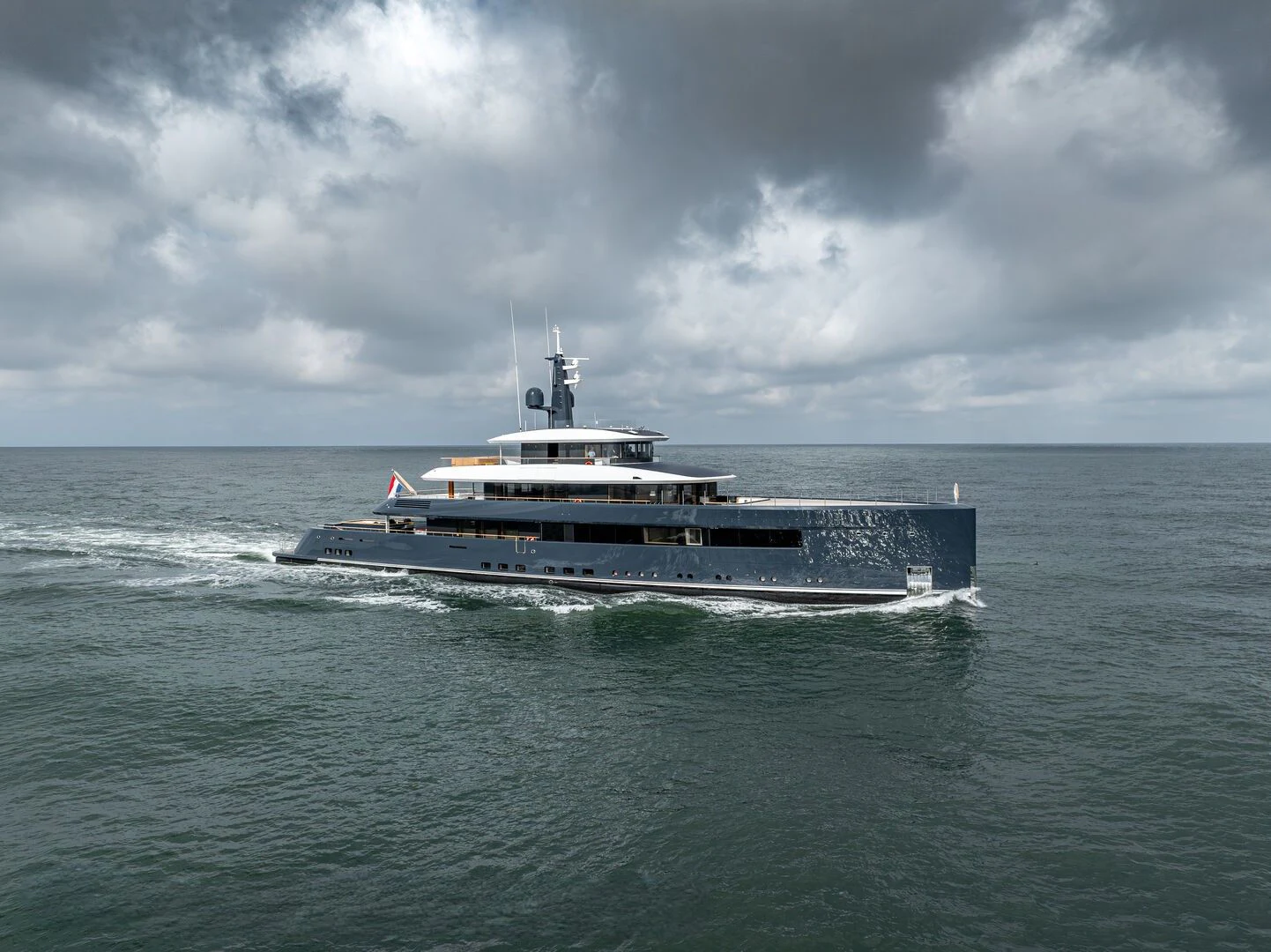 a boat in the water aboard B Yacht for Sale