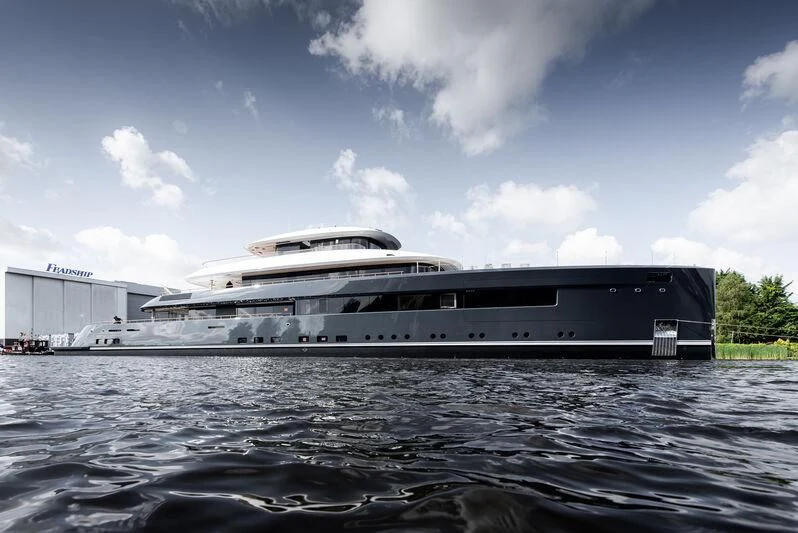 a boat on the water aboard B Yacht for Sale