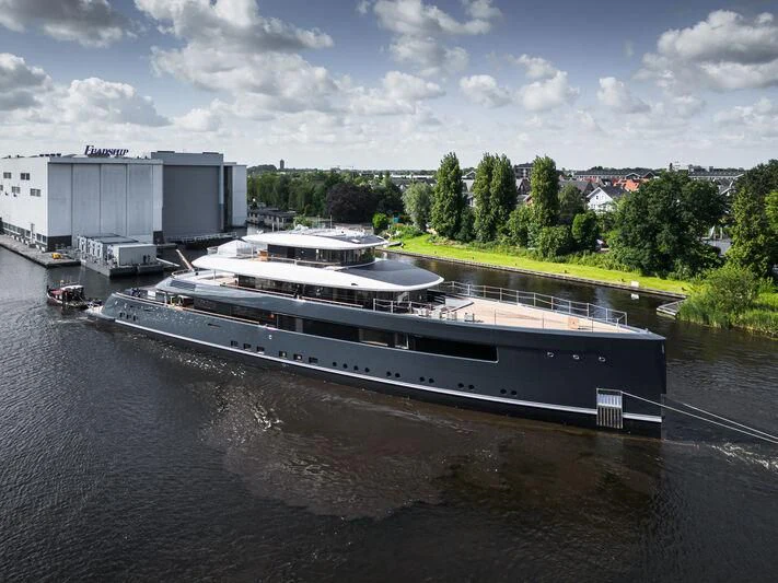 a boat on the water aboard B Yacht for Sale