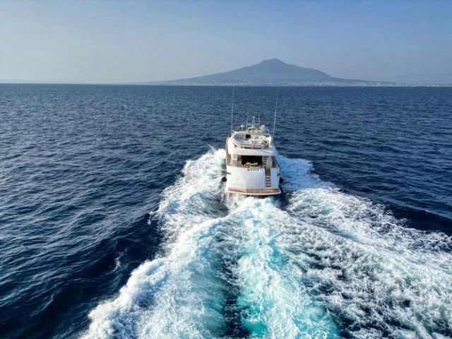 a boat on the water aboard LADY A Yacht for Charter