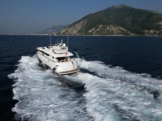 a boat on the water aboard LADY A Yacht for Charter